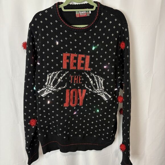 Spencer’s Chiristmas Ugly Sweater Feel the Joy Light Up Funny Tacky Holiday XL - Picture 2 of 8